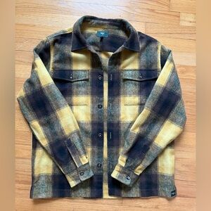 Yellow and Black Plaid Button-Up Shirt